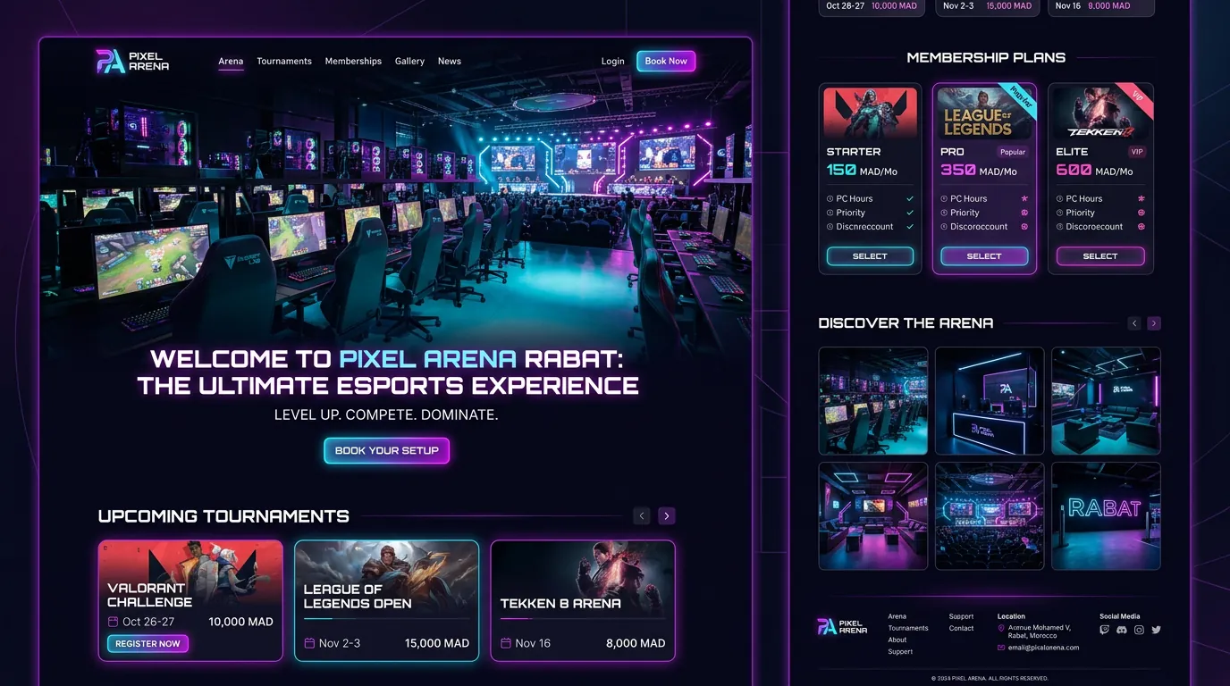 Pixel Arena Gaming — Gaming Center