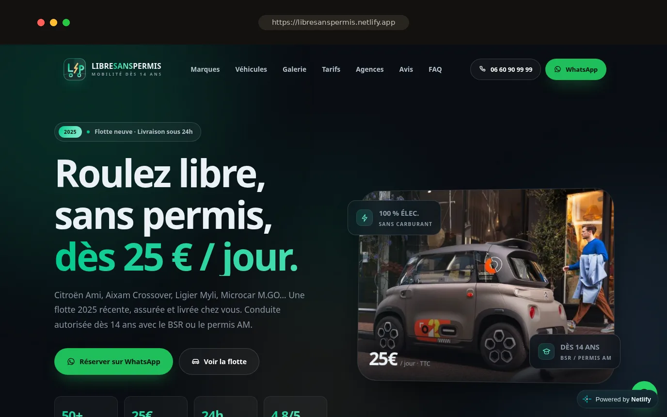Site réel — Libre Sans Permis