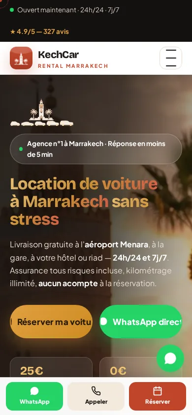 KechCar Rental — version mobile